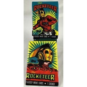 Topps 1991 Disney Rocketeer 8 Glossy Movie Trading Cards Wax 2 Packs